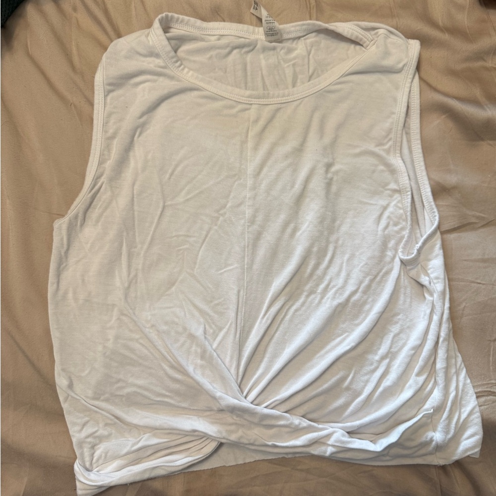 ALO Yoga White Twist Tank Top